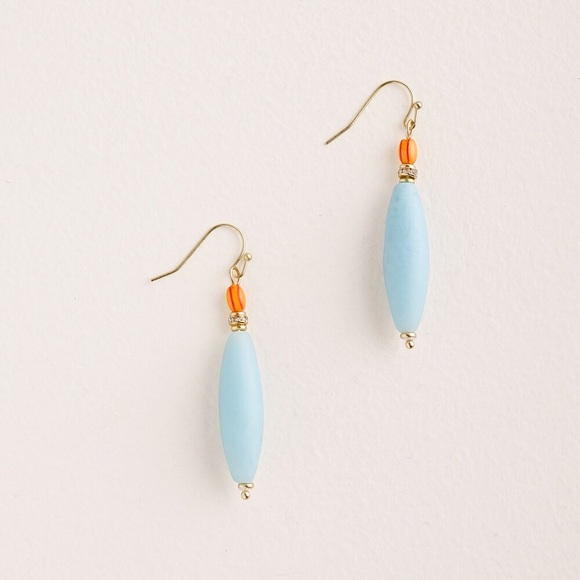 Chicos NWT Beaded Blue Drop Earrings - Picture 1 of 3